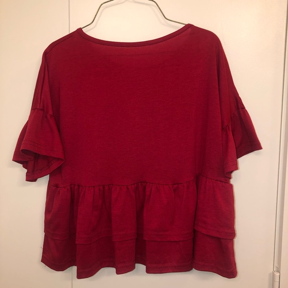 Red Ruffle Top - Picture 3 of 6